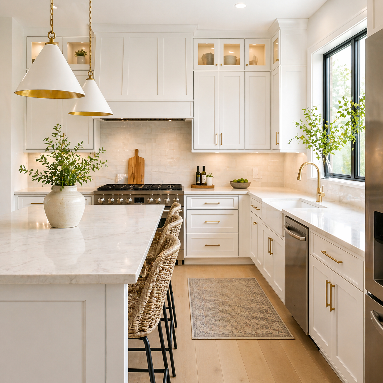 Professionally refinished kitchen cabinets in Dallas